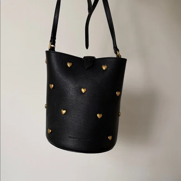 Rebecca Minkoff Black Crossbody Bag with Gold Heart Accents - Picture 7 of 10